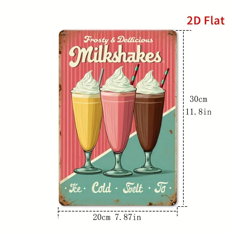 [Ice Cream Dessert Metal Sign] 2D Flat, 2D Flat "ice Cream" Dessert Metal Sign  Painting, Style Wall Art, Suitable for Bar [Ice Cream Dessert Metal Sign] 2D Flat, 2D Flat "ice Cream" Dessert Metal Sign  Painting, Style Wall Art, Suitable for Bar