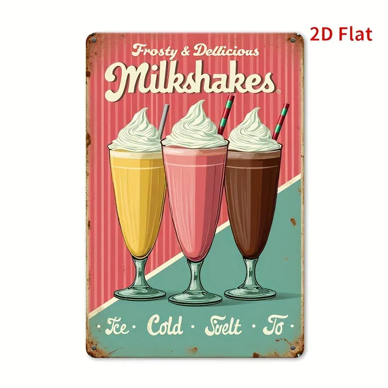 [Ice Cream Dessert Metal Sign] 2D Flat, 2D Flat "ice Cream" Dessert Metal Sign  Painting, Style Wall Art, Suitable for Bar [Ice Cream Dessert Metal Sign] 2D Flat, 2D Flat "ice Cream" Dessert Metal Sign  Painting, Style Wall Art, Suitable for Bar