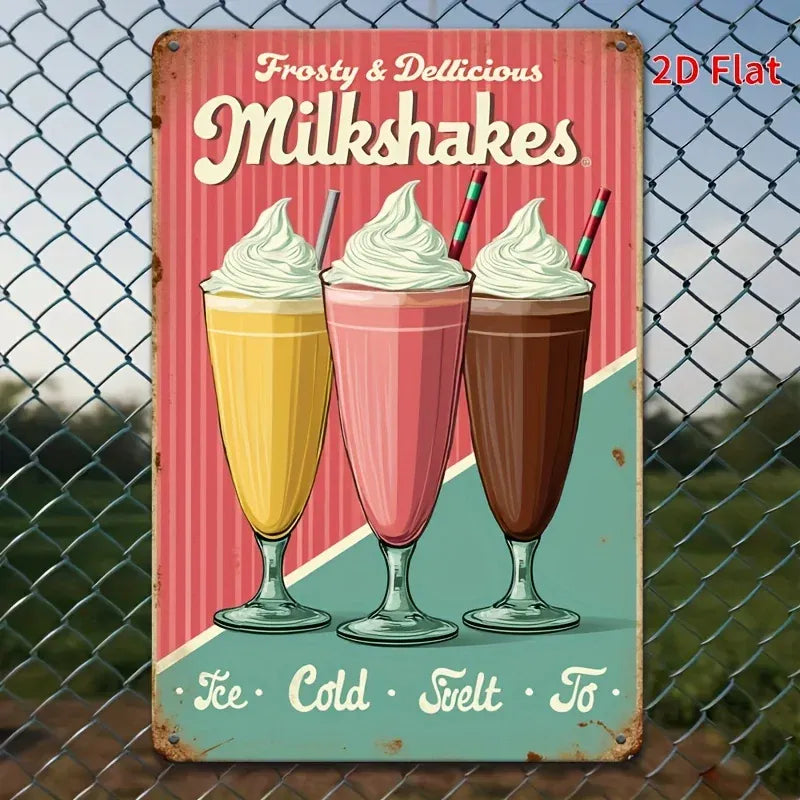 [Ice Cream Dessert Metal Sign] 2D Flat, 2D Flat "ice Cream" Dessert Metal Sign  Painting, Style Wall Art, Suitable for Bar [Ice Cream Dessert Metal Sign] 2D Flat, 2D Flat "ice Cream" Dessert Metal Sign  Painting, Style Wall Art, Suitable for Bar