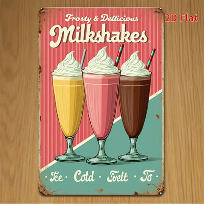[Ice Cream Dessert Metal Sign] 2D Flat, 2D Flat "ice Cream" Dessert Metal Sign  Painting, Style Wall Art, Suitable for Bar [Ice Cream Dessert Metal Sign] 2D Flat, 2D Flat "ice Cream" Dessert Metal Sign  Painting, Style Wall Art, Suitable for Bar