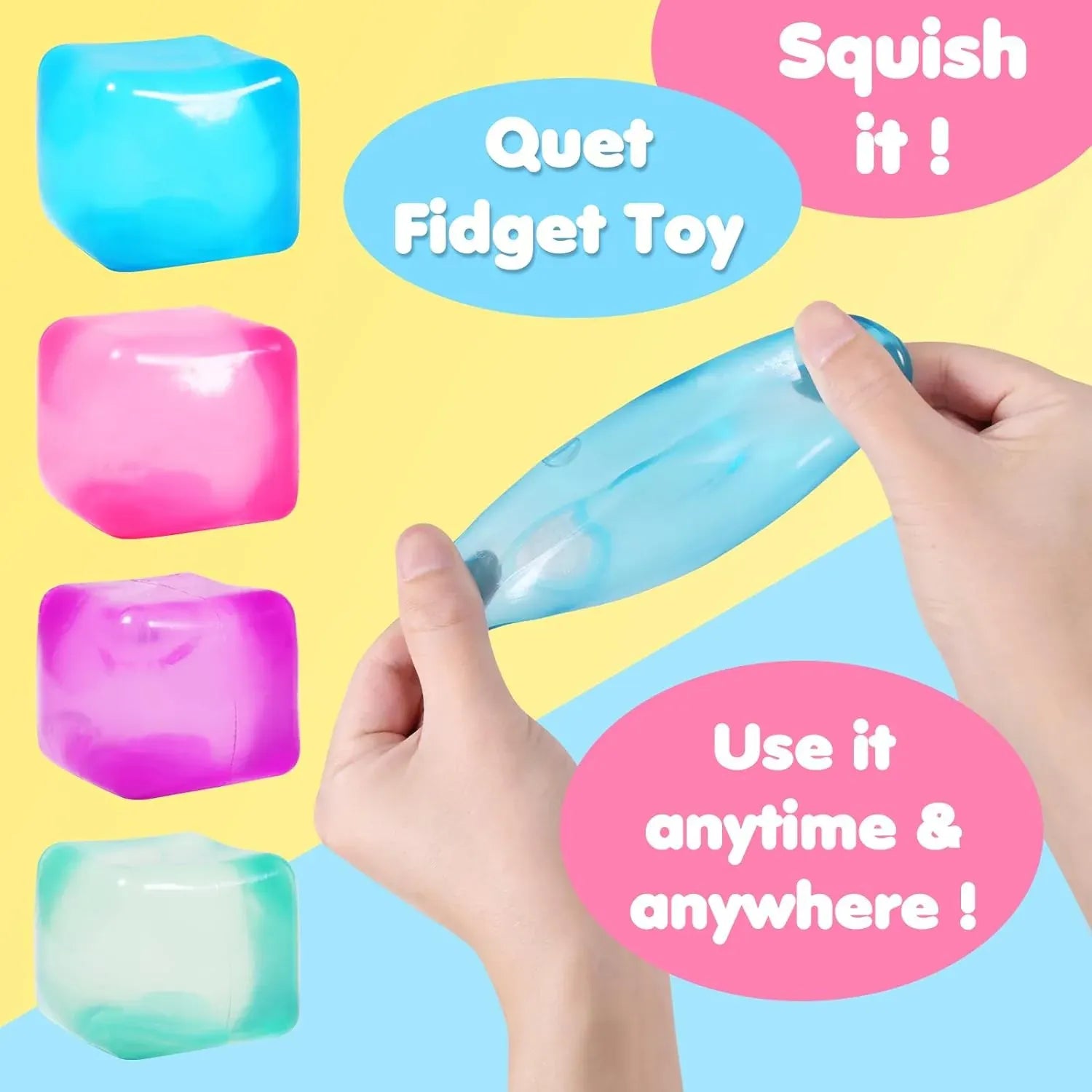 Ice Cube Shaped Fidget Toy Square Stress Relief Ball Squishy Squeeze Toys for Anxiety ADHD Stress Relief Sensory Toys for Adults Ice Cube Shaped Fidget Toy Square Stress Relief Ball Squishy Squeeze Toys for Anxiety ADHD Stress Relief Sensory Toys for Adults