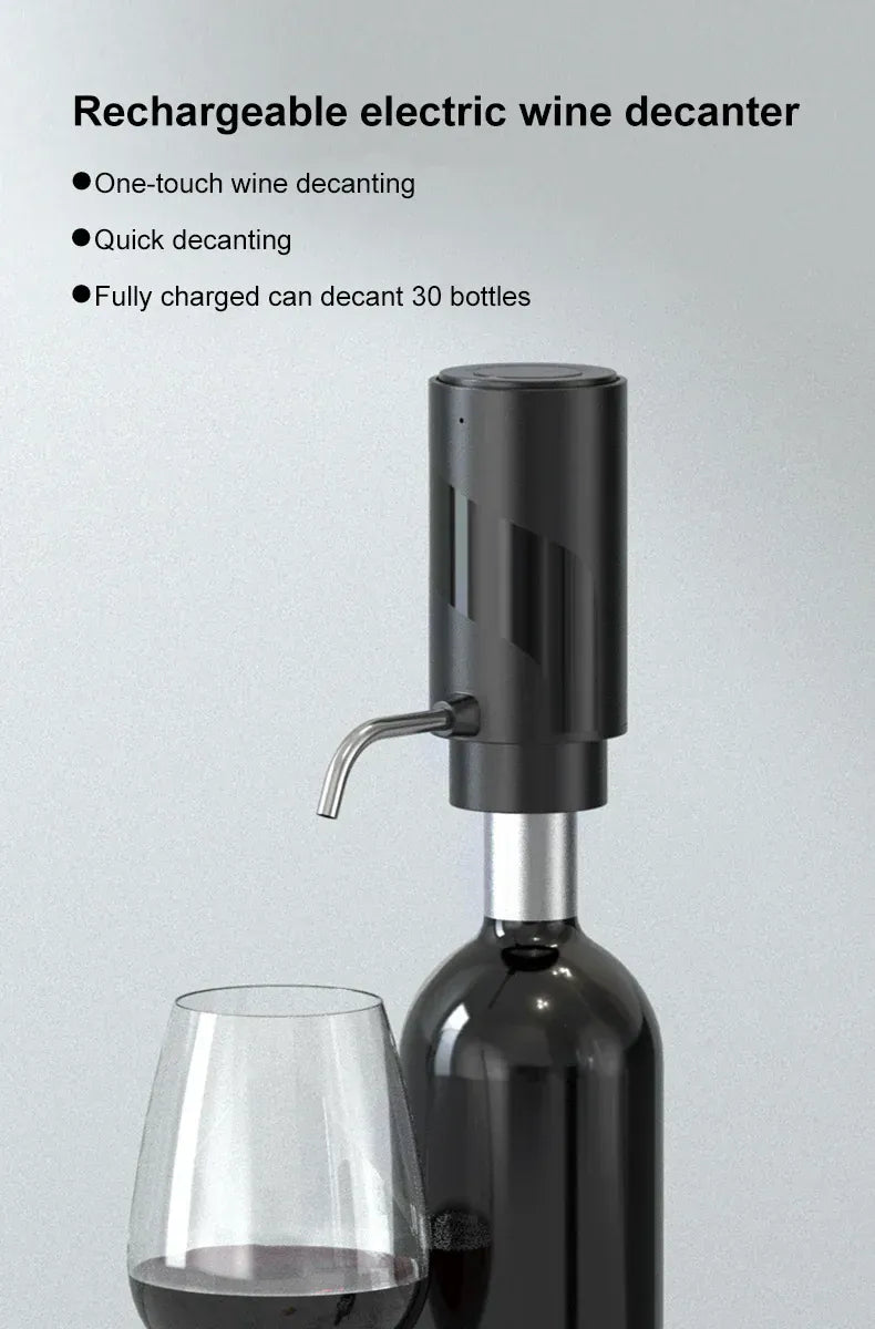 Intelligent Wine Aerator Dispenser Rechargeable One Touch Electric WineDecanter Liquor Dispenser Set Bar Party Wine Accessories Intelligent Wine Aerator Dispenser Rechargeable One Touch Electric WineDecanter Liquor Dispenser Set Bar Party Wine Accessories