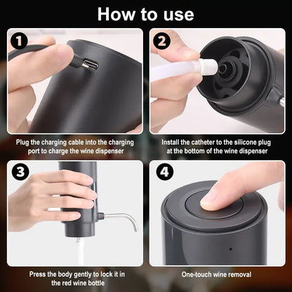 Intelligent Wine Aerator Dispenser Rechargeable One Touch Electric WineDecanter Liquor Dispenser Set Bar Party Wine Accessories Intelligent Wine Aerator Dispenser Rechargeable One Touch Electric WineDecanter Liquor Dispenser Set Bar Party Wine Accessories