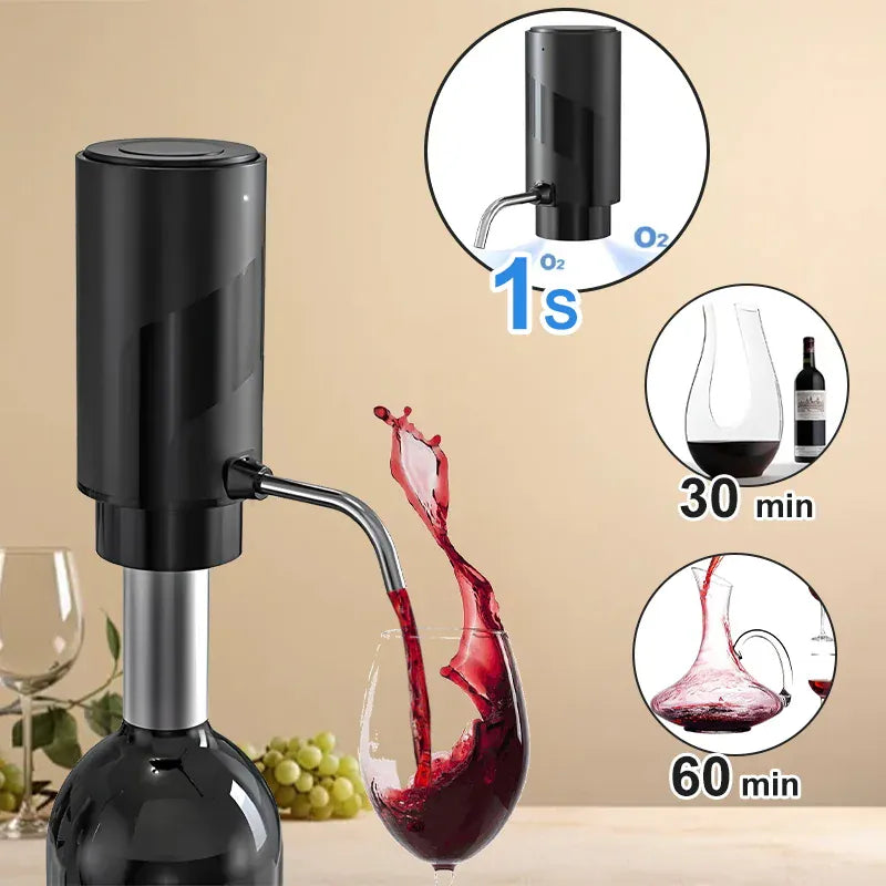 Intelligent Wine Aerator Dispenser Rechargeable One Touch Electric WineDecanter Liquor Dispenser Set Bar Party Wine Accessories Intelligent Wine Aerator Dispenser Rechargeable One Touch Electric WineDecanter Liquor Dispenser Set Bar Party Wine Accessories