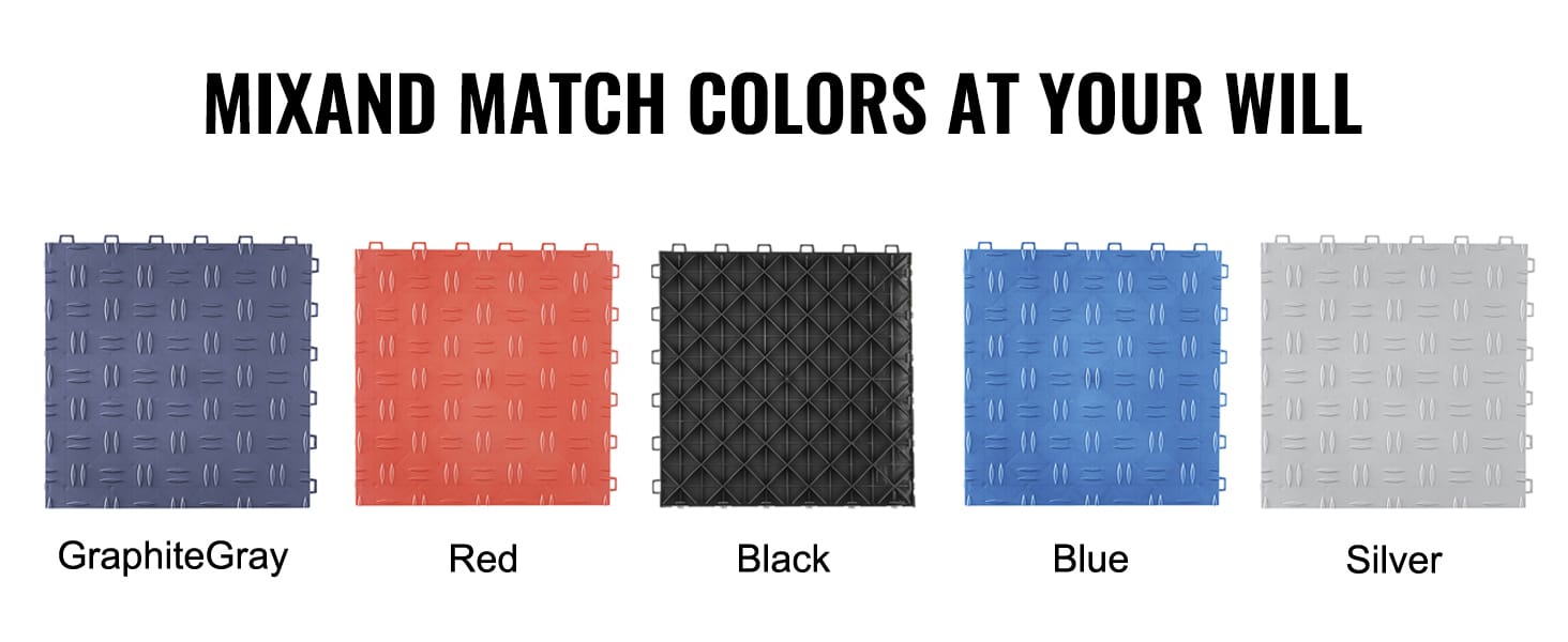 Interlocking Garage Floor Tiles | 5,500 lb Load, Non-Slip & Waterproof | 25 & 50 Pcs — Wahooly Interlocking Garage Floor Tiles | 5,500 lb Load Capacity | Non-Slip, Waterproof | 25 & 50 Pcs | Black & Graphite