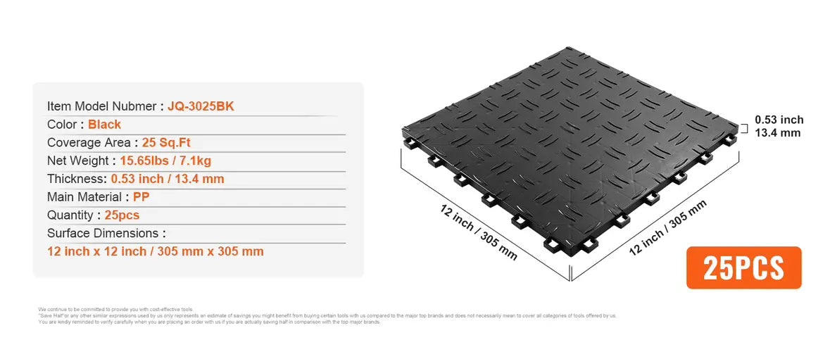 Interlocking Garage Floor Tiles | 5,500 lb Load, Non-Slip & Waterproof | 25 & 50 Pcs — Wahooly Interlocking Garage Floor Tiles | 5,500 lb Load Capacity | Non-Slip, Waterproof | 25 & 50 Pcs | Black & Graphite