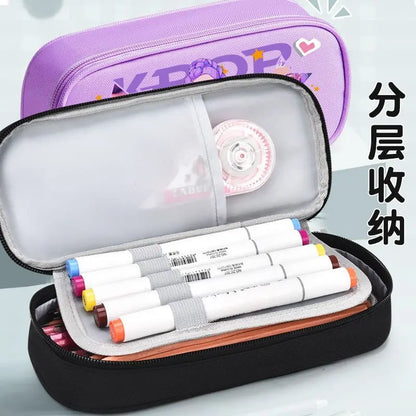 K-pop Demon Hunters Cartoon Fashion Creative Large Capacity Oxford Cloth Three-Layer Student Pencil Case for Boys and Girls K-pop Demon Hunters Cartoon Fashion Creative Large Capacity Oxford Cloth Three-Layer Student Pencil Case for Boys and Girls