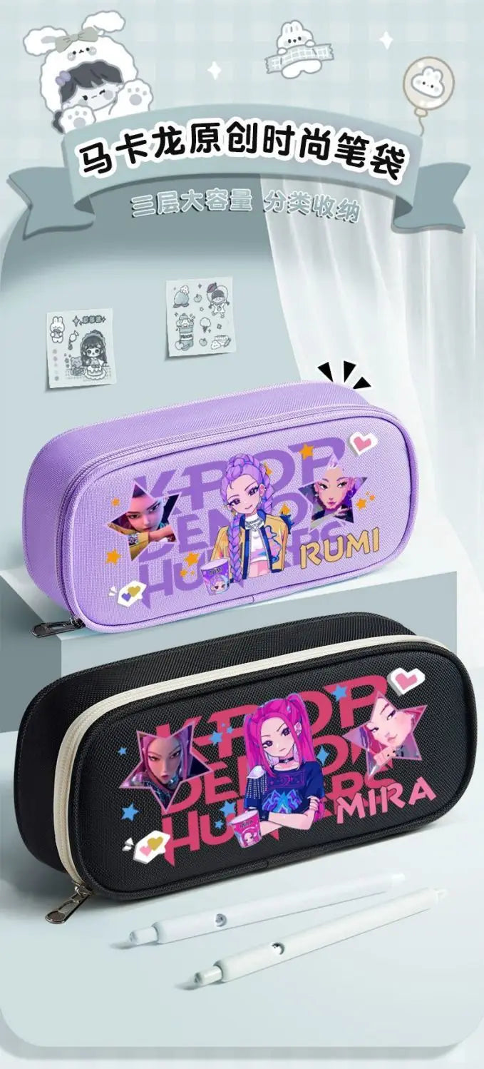 K-pop Demon Hunters Cartoon Fashion Creative Large Capacity Oxford Cloth Three-Layer Student Pencil Case for Boys and Girls K-pop Demon Hunters Cartoon Fashion Creative Large Capacity Oxford Cloth Three-Layer Student Pencil Case for Boys and Girls