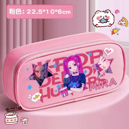 K-pop Demon Hunters Cartoon Fashion Creative Large Capacity Oxford Cloth Three-Layer Student Pencil Case for Boys and Girls K-pop Demon Hunters Cartoon Fashion Creative Large Capacity Oxford Cloth Three-Layer Student Pencil Case for Boys and Girls