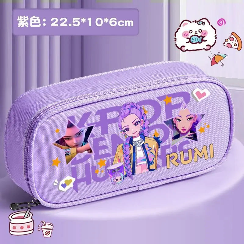K-pop Demon Hunters Cartoon Fashion Creative Large Capacity Oxford Cloth Three-Layer Student Pencil Case for Boys and Girls K-pop Demon Hunters Cartoon Fashion Creative Large Capacity Oxford Cloth Three-Layer Student Pencil Case for Boys and Girls