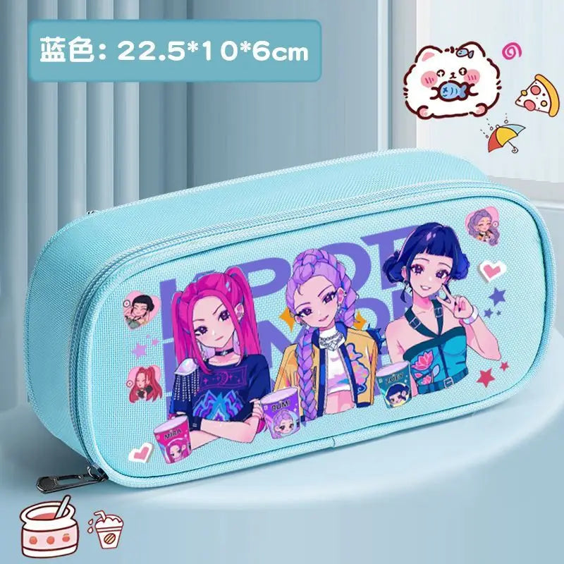 K-pop Demon Hunters Cartoon Fashion Creative Large Capacity Oxford Cloth Three-Layer Student Pencil Case for Boys and Girls K-pop Demon Hunters Cartoon Fashion Creative Large Capacity Oxford Cloth Three-Layer Student Pencil Case for Boys and Girls