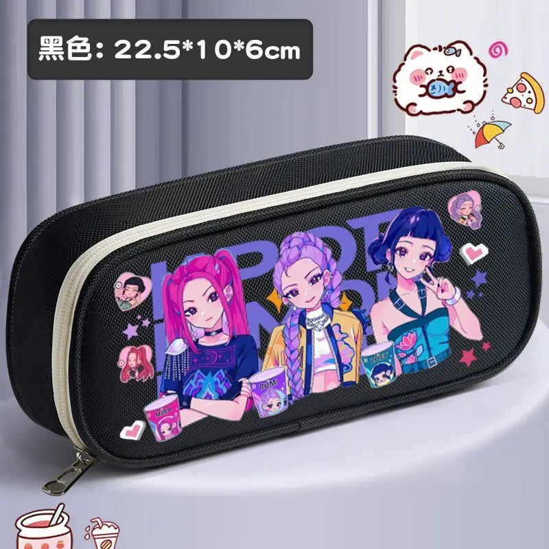 K-pop Demon Hunters Cartoon Fashion Creative Large Capacity Oxford Cloth Three-Layer Student Pencil Case for Boys and Girls K-pop Demon Hunters Cartoon Fashion Creative Large Capacity Oxford Cloth Three-Layer Student Pencil Case for Boys and Girls