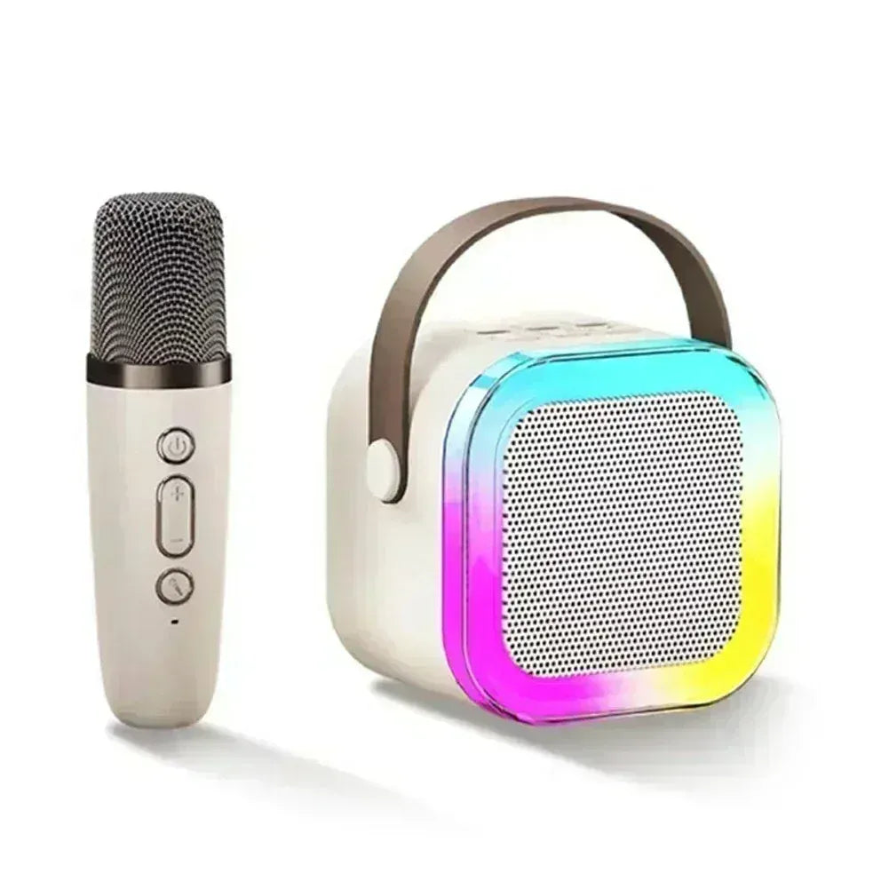 K12 Portable Karaoke Machine Bluetooth 5.1 RGB Wireless Mic | Wahooly K12 Portable Karaoke Machine — Bluetooth 5.1, RGB Lights, KTV Sound & Wireless Microphone