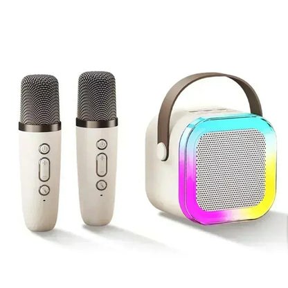 K12 Portable Karaoke Machine Bluetooth 5.1 RGB Wireless Mic | Wahooly K12 Portable Karaoke Machine — Bluetooth 5.1, RGB Lights, KTV Sound & Wireless Microphone