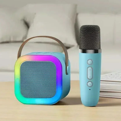 K12 Portable Karaoke Machine Bluetooth 5.1 RGB Wireless Mic | Wahooly K12 Portable Karaoke Machine — Bluetooth 5.1, RGB Lights, KTV Sound & Wireless Microphone