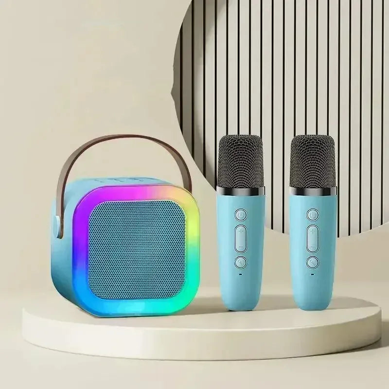 K12 Portable Karaoke Machine Bluetooth 5.1 RGB Wireless Mic | Wahooly K12 Portable Karaoke Machine — Bluetooth 5.1, RGB Lights, KTV Sound & Wireless Microphone