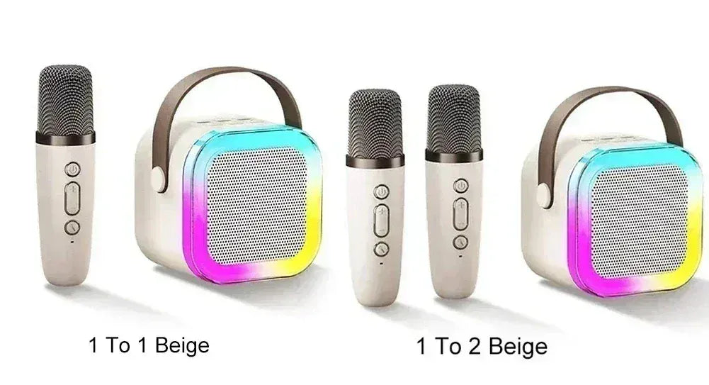 K12 Portable Karaoke Machine Bluetooth 5.1 RGB Wireless Mic | Wahooly K12 Portable Karaoke Machine — Bluetooth 5.1, RGB Lights, KTV Sound & Wireless Microphone
