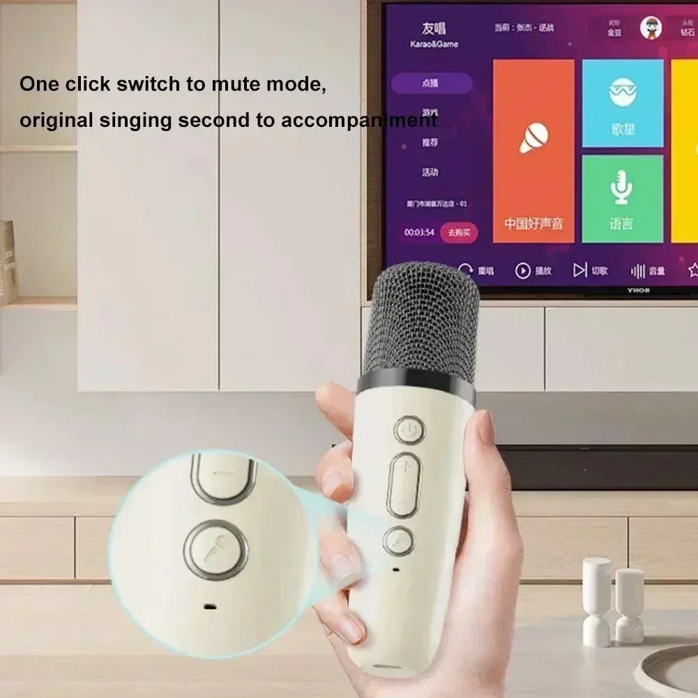 K12 Portable Karaoke Machine Bluetooth 5.1 RGB Wireless Mic | Wahooly K12 Portable Karaoke Machine — Bluetooth 5.1, RGB Lights, KTV Sound & Wireless Microphone