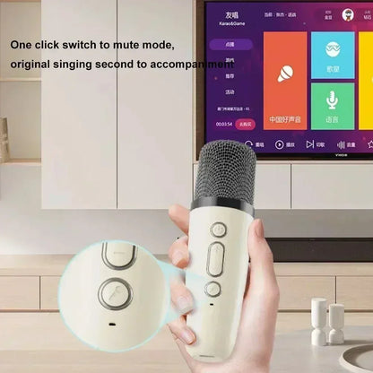 K12 Portable Karaoke Machine Bluetooth 5.1 RGB Wireless Mic | Wahooly K12 Portable Karaoke Machine — Bluetooth 5.1, RGB Lights, KTV Sound & Wireless Microphone