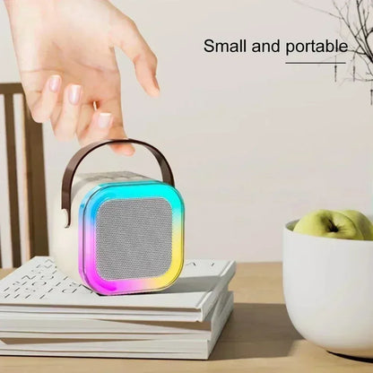 K12 Portable Karaoke Machine Bluetooth 5.1 RGB Wireless Mic | Wahooly K12 Portable Karaoke Machine — Bluetooth 5.1, RGB Lights, KTV Sound & Wireless Microphone