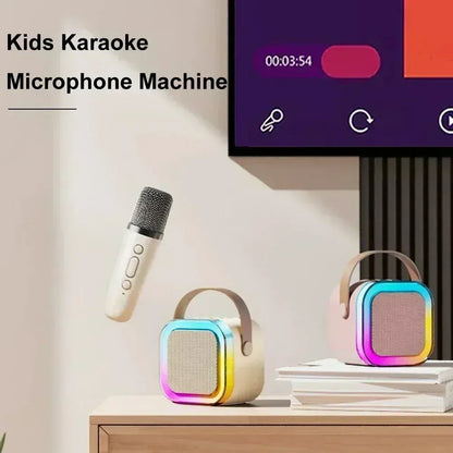 K12 Portable Karaoke Machine Bluetooth 5.1 RGB Wireless Mic | Wahooly K12 Portable Karaoke Machine — Bluetooth 5.1, RGB Lights, KTV Sound & Wireless Microphone