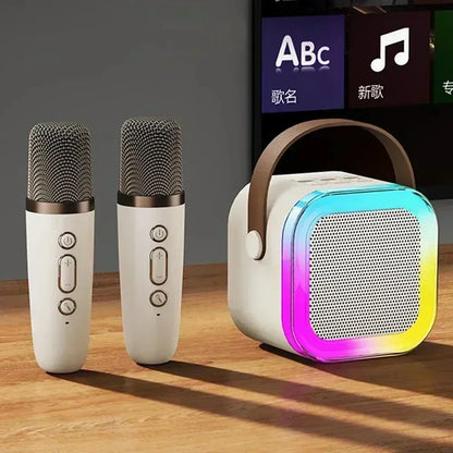 K12 Portable Karaoke Machine Bluetooth 5.1 RGB Wireless Mic | Wahooly K12 Portable Karaoke Machine — Bluetooth 5.1, RGB Lights, KTV Sound & Wireless Microphone