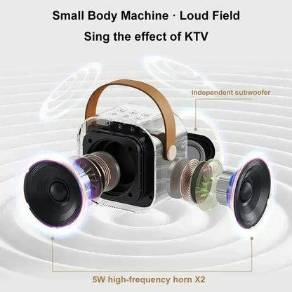 K12 Portable Karaoke Machine Bluetooth 5.1 RGB Wireless Mic | Wahooly K12 Portable Karaoke Machine — Bluetooth 5.1, RGB Lights, KTV Sound & Wireless Microphone