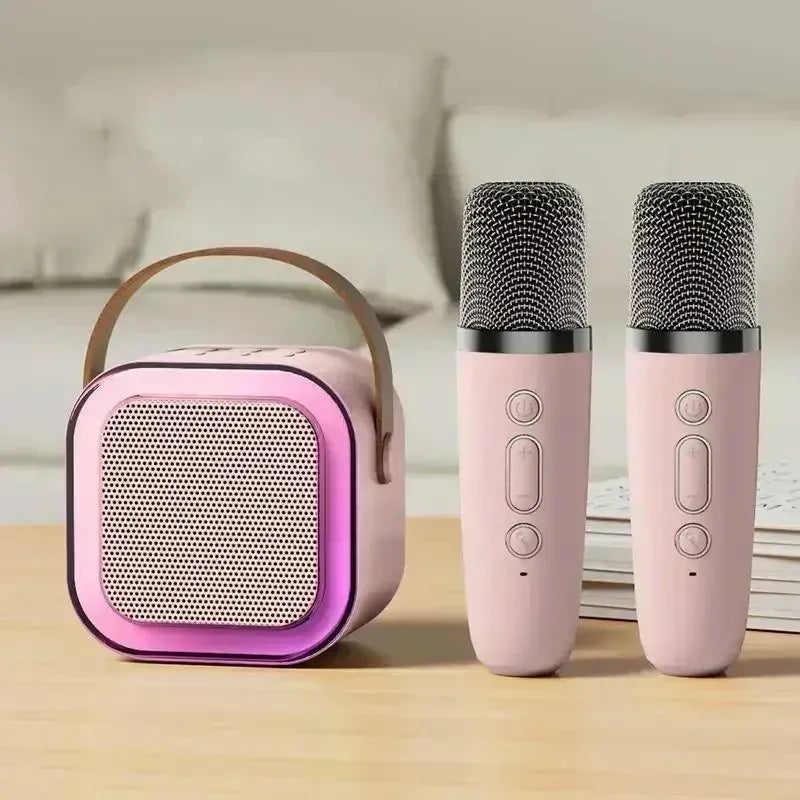 K12 Portable Karaoke Machine Bluetooth 5.1 RGB Wireless Mic | Wahooly K12 Portable Karaoke Machine — Bluetooth 5.1, RGB Lights, KTV Sound & Wireless Microphone