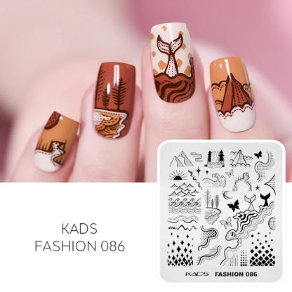 KADS Nail Stamping Plates Flower Valentine's Day Design Winter Fashion Nature Left Maple Animal Patter Stamp Template Stencil KADS Nail Stamping Plates Flower Valentine's Day Design Winter Fashion Nature Left Maple Animal Patter Stamp Template Stencil