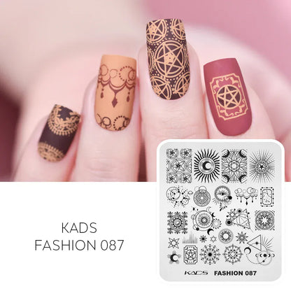 KADS Nail Stamping Plates Flower Valentine's Day Design Winter Fashion Nature Left Maple Animal Patter Stamp Template Stencil KADS Nail Stamping Plates Flower Valentine's Day Design Winter Fashion Nature Left Maple Animal Patter Stamp Template Stencil