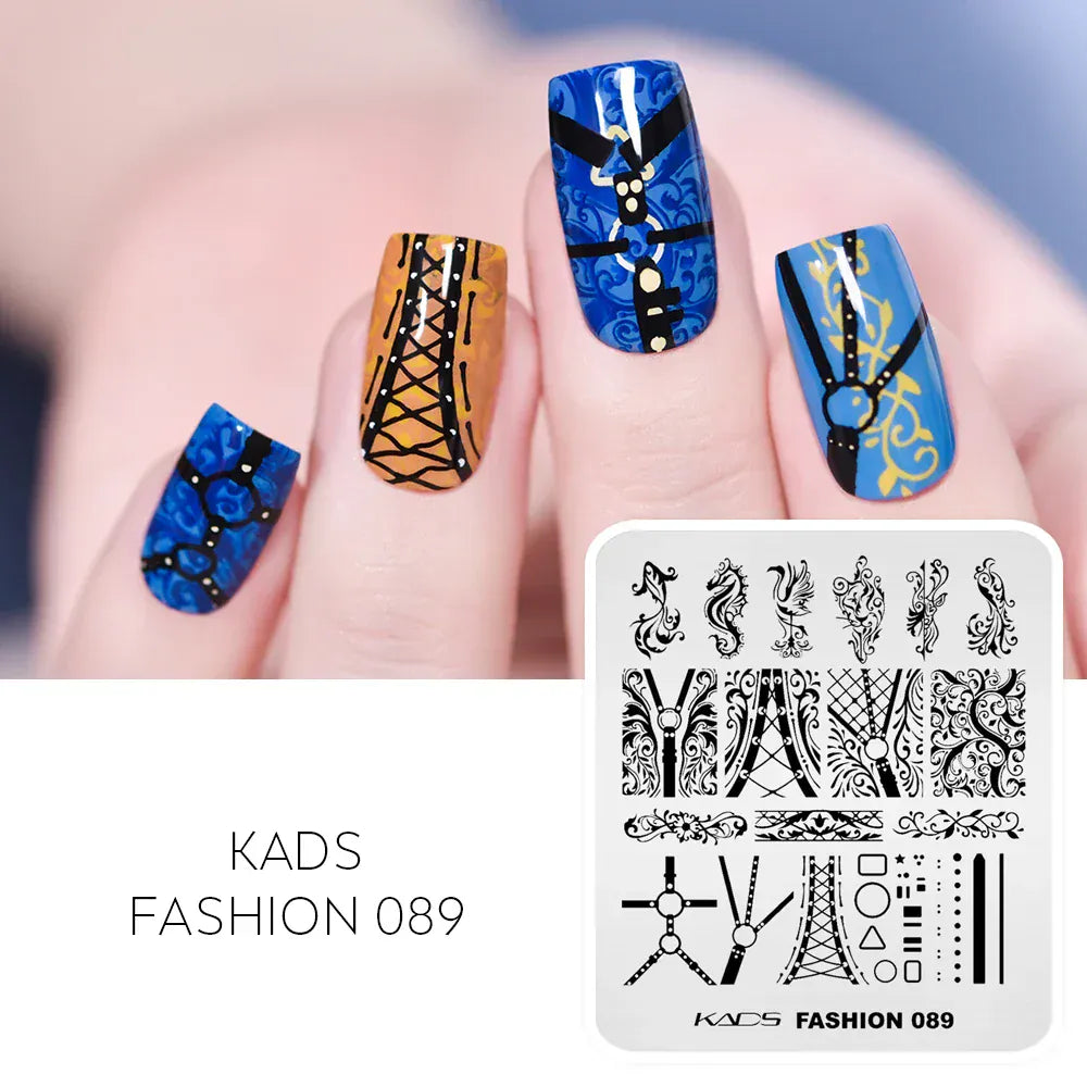 KADS Nail Stamping Plates Flower Valentine's Day Design Winter Fashion Nature Left Maple Animal Patter Stamp Template Stencil KADS Nail Stamping Plates Flower Valentine's Day Design Winter Fashion Nature Left Maple Animal Patter Stamp Template Stencil