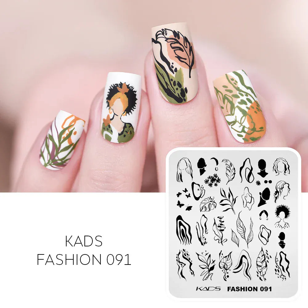 KADS Nail Stamping Plates Flower Valentine's Day Design Winter Fashion Nature Left Maple Animal Patter Stamp Template Stencil KADS Nail Stamping Plates Flower Valentine's Day Design Winter Fashion Nature Left Maple Animal Patter Stamp Template Stencil