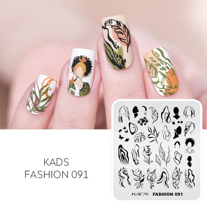 KADS Nail Stamping Plates Flower Valentine's Day Design Winter Fashion Nature Left Maple Animal Patter Stamp Template Stencil KADS Nail Stamping Plates Flower Valentine's Day Design Winter Fashion Nature Left Maple Animal Patter Stamp Template Stencil