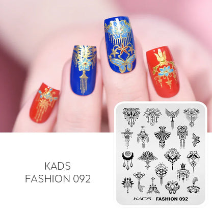 KADS Nail Stamping Plates Flower Valentine's Day Design Winter Fashion Nature Left Maple Animal Patter Stamp Template Stencil KADS Nail Stamping Plates Flower Valentine's Day Design Winter Fashion Nature Left Maple Animal Patter Stamp Template Stencil
