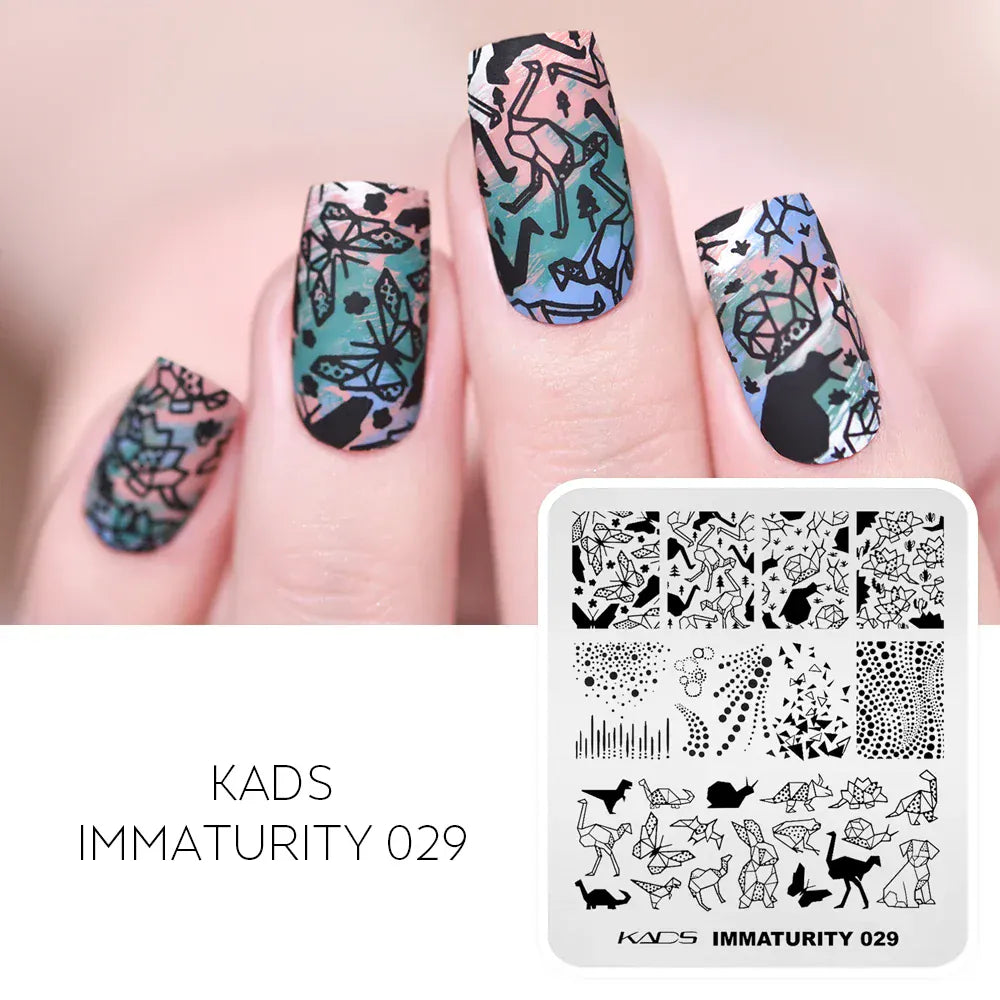KADS Nail Stamping Plates Flower Valentine's Day Design Winter Fashion Nature Left Maple Animal Patter Stamp Template Stencil KADS Nail Stamping Plates Flower Valentine's Day Design Winter Fashion Nature Left Maple Animal Patter Stamp Template Stencil