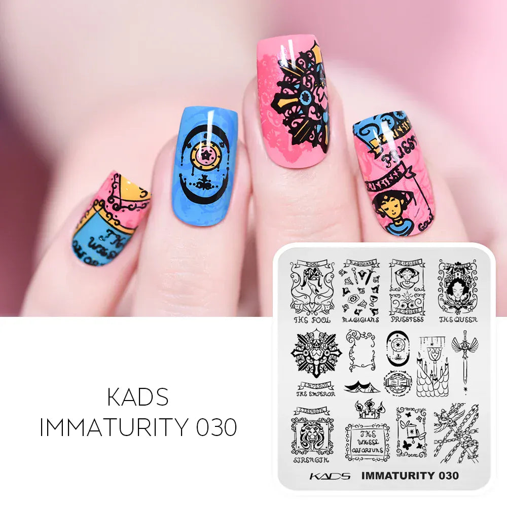 KADS Nail Stamping Plates Flower Valentine's Day Design Winter Fashion Nature Left Maple Animal Patter Stamp Template Stencil KADS Nail Stamping Plates Flower Valentine's Day Design Winter Fashion Nature Left Maple Animal Patter Stamp Template Stencil