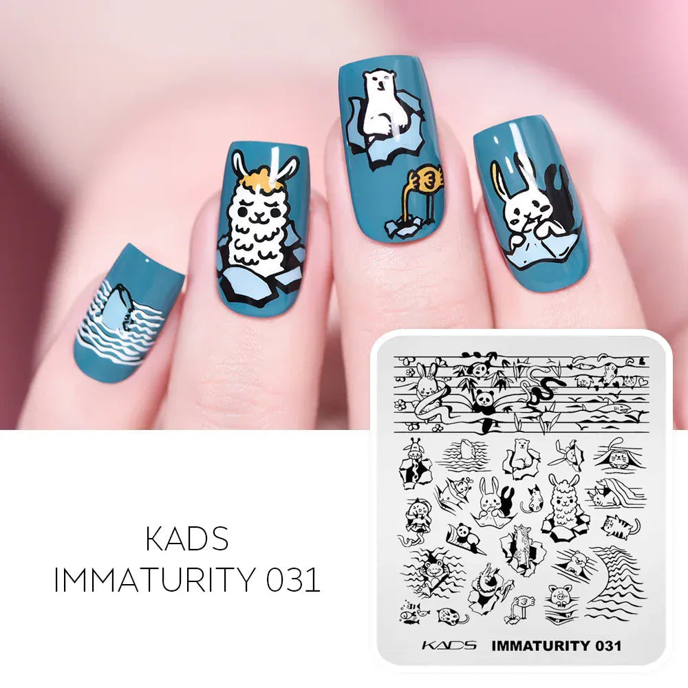 KADS Nail Stamping Plates Flower Valentine's Day Design Winter Fashion Nature Left Maple Animal Patter Stamp Template Stencil KADS Nail Stamping Plates Flower Valentine's Day Design Winter Fashion Nature Left Maple Animal Patter Stamp Template Stencil