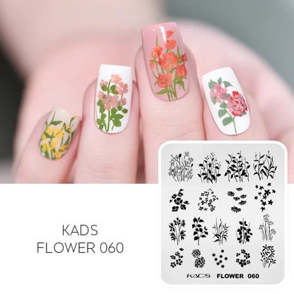 KADS Nail Stamping Plates Flower Valentine's Day Design Winter Fashion Nature Left Maple Animal Patter Stamp Template Stencil KADS Nail Stamping Plates Flower Valentine's Day Design Winter Fashion Nature Left Maple Animal Patter Stamp Template Stencil