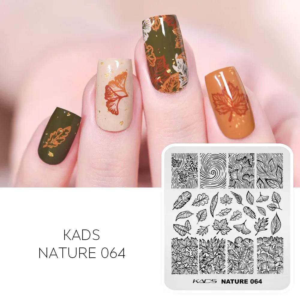 KADS Nail Stamping Plates Flower Valentine's Day Design Winter Fashion Nature Left Maple Animal Patter Stamp Template Stencil KADS Nail Stamping Plates Flower Valentine's Day Design Winter Fashion Nature Left Maple Animal Patter Stamp Template Stencil