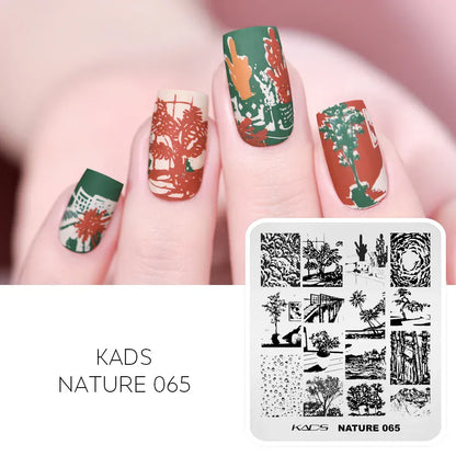 KADS Nail Stamping Plates Flower Valentine's Day Design Winter Fashion Nature Left Maple Animal Patter Stamp Template Stencil KADS Nail Stamping Plates Flower Valentine's Day Design Winter Fashion Nature Left Maple Animal Patter Stamp Template Stencil