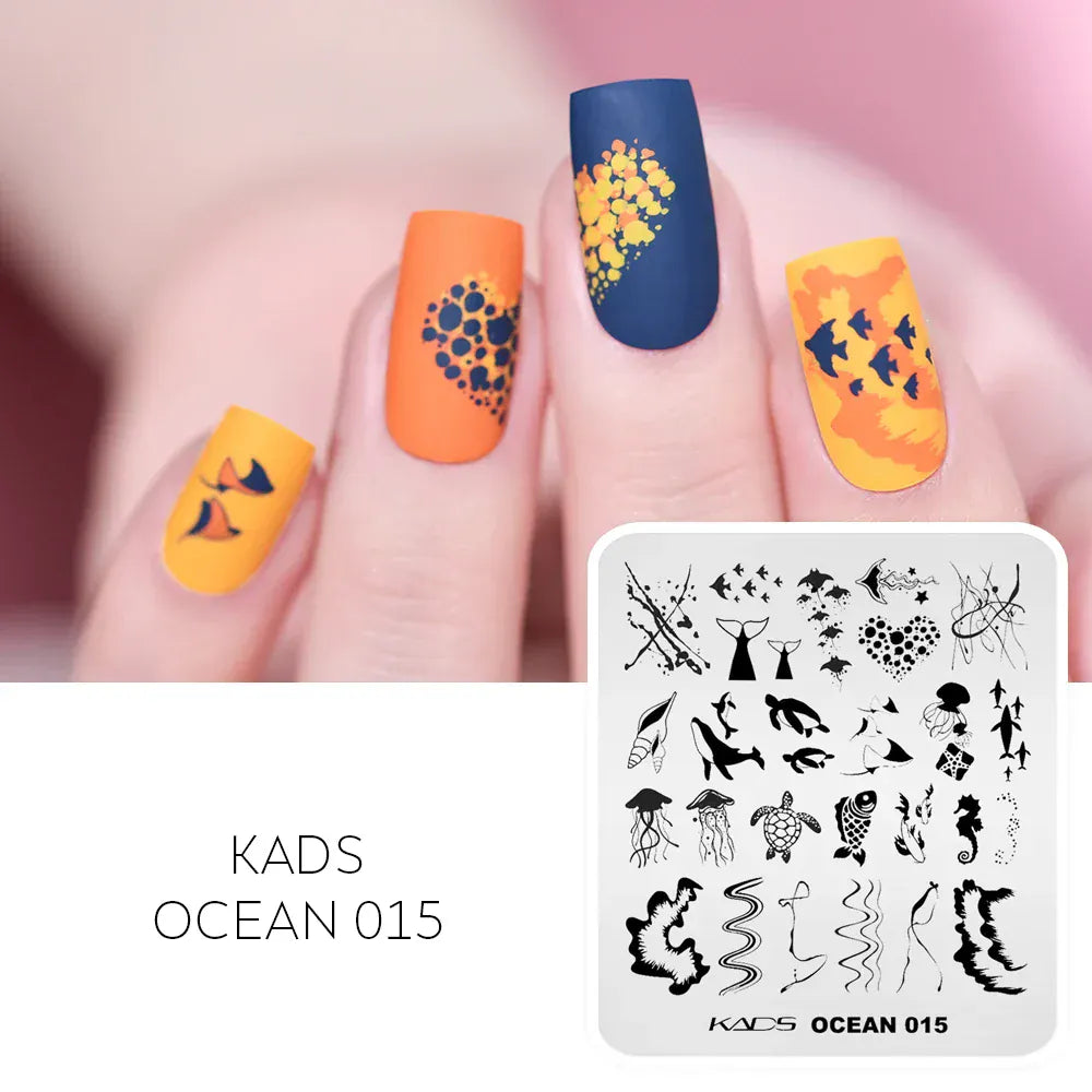 KADS Nail Stamping Plates Flower Valentine's Day Design Winter Fashion Nature Left Maple Animal Patter Stamp Template Stencil KADS Nail Stamping Plates Flower Valentine's Day Design Winter Fashion Nature Left Maple Animal Patter Stamp Template Stencil