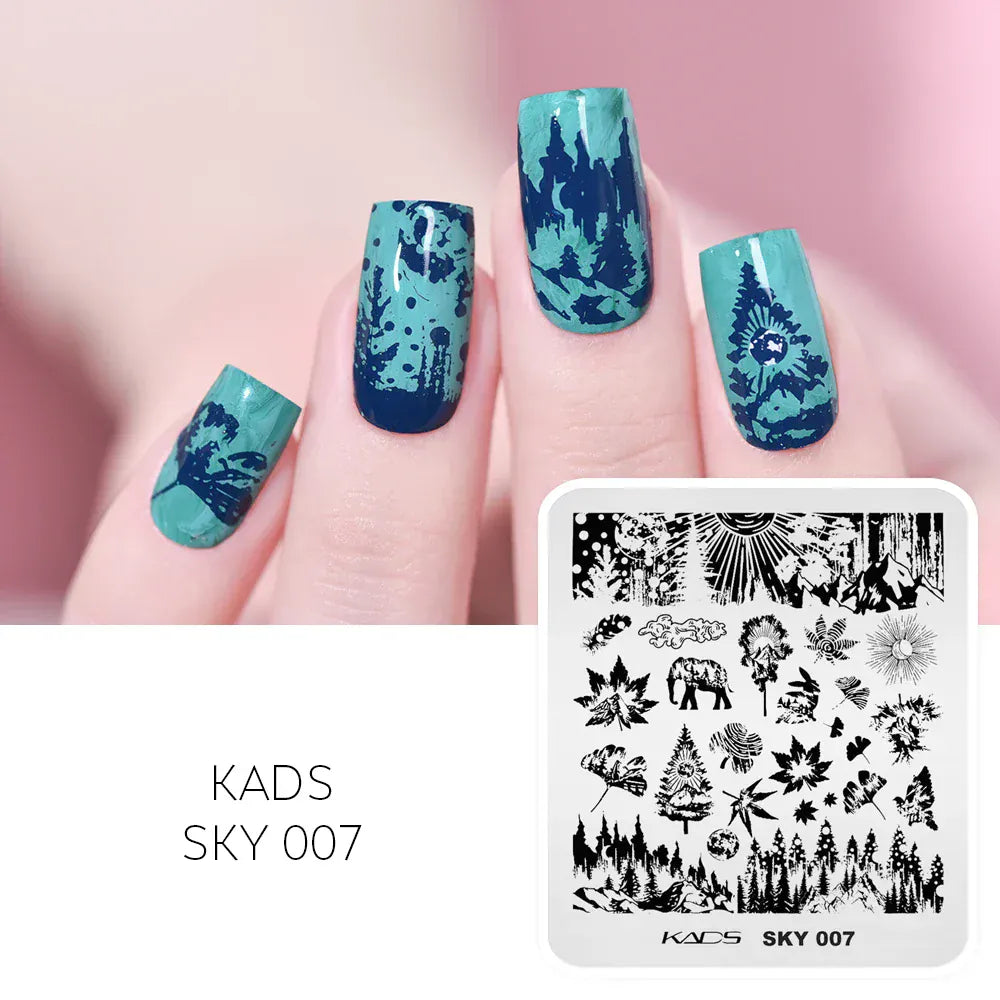 KADS Nail Stamping Plates Flower Valentine's Day Design Winter Fashion Nature Left Maple Animal Patter Stamp Template Stencil KADS Nail Stamping Plates Flower Valentine's Day Design Winter Fashion Nature Left Maple Animal Patter Stamp Template Stencil
