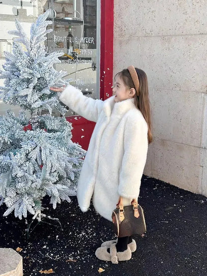 Kids' Faux Mink Winter Coat Longline Oversized Hooded Thickened Warm Fur Jacket for Big Toddler Girls Autumn Winter Kids' Faux Mink Winter Coat Longline Oversized Hooded Thickened Warm Fur Jacket for Big Toddler Girls Autumn Winter