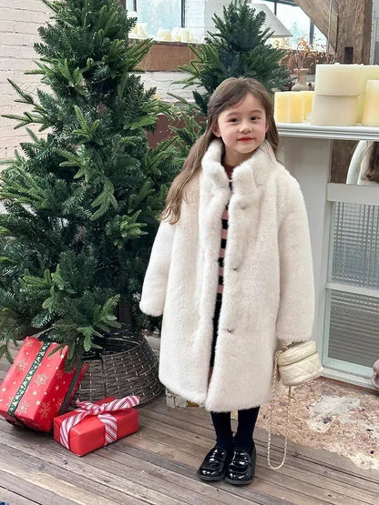 Kids' Faux Mink Winter Coat Longline Oversized Hooded Thickened Warm Fur Jacket for Big Toddler Girls Autumn Winter Kids' Faux Mink Winter Coat Longline Oversized Hooded Thickened Warm Fur Jacket for Big Toddler Girls Autumn Winter