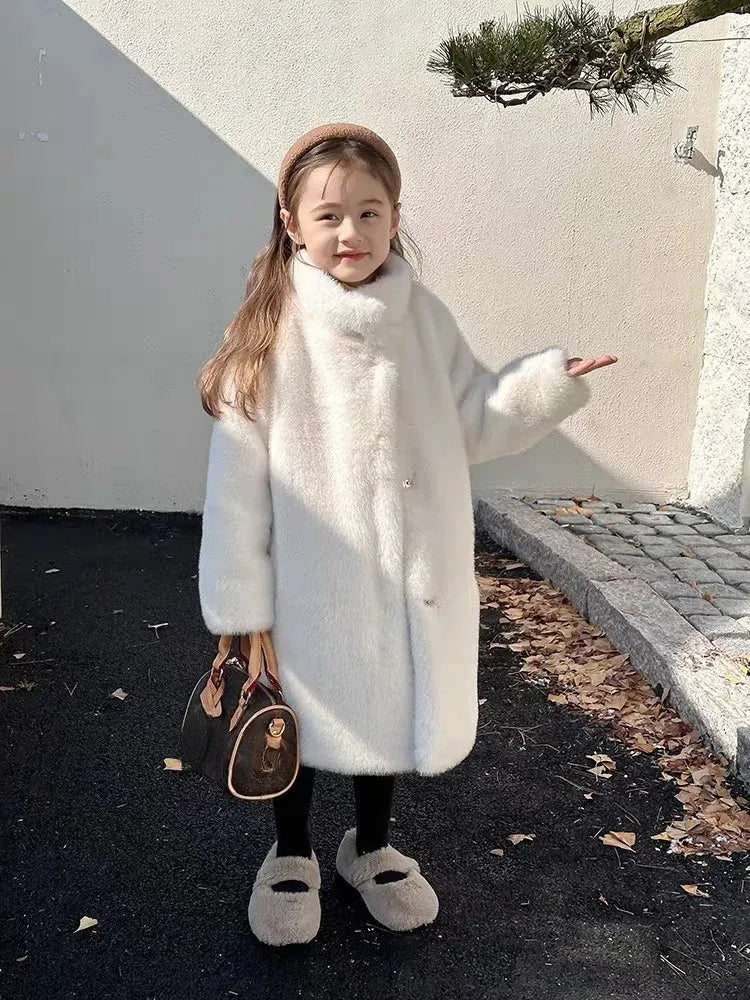 Kids' Faux Mink Winter Coat Longline Oversized Hooded Thickened Warm Fur Jacket for Big Toddler Girls Autumn Winter Kids' Faux Mink Winter Coat Longline Oversized Hooded Thickened Warm Fur Jacket for Big Toddler Girls Autumn Winter