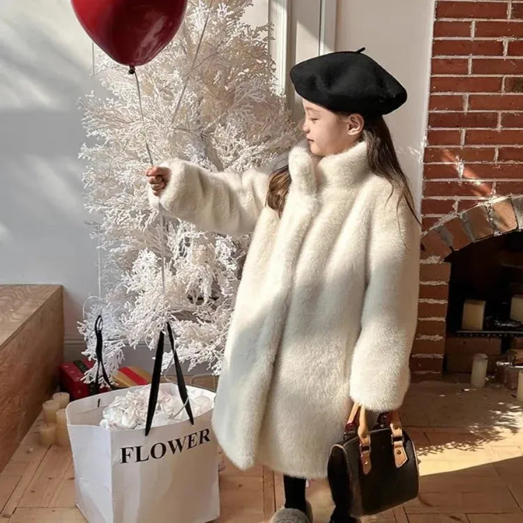 Kids' Faux Mink Winter Coat Longline Oversized Hooded Thickened Warm Fur Jacket for Big Toddler Girls Autumn Winter Kids' Faux Mink Winter Coat Longline Oversized Hooded Thickened Warm Fur Jacket for Big Toddler Girls Autumn Winter