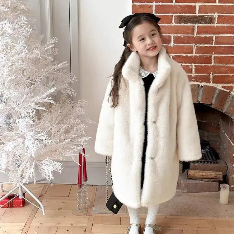 Kids' Faux Mink Winter Coat Longline Oversized Hooded Thickened Warm Fur Jacket for Big Toddler Girls Autumn Winter Kids' Faux Mink Winter Coat Longline Oversized Hooded Thickened Warm Fur Jacket for Big Toddler Girls Autumn Winter