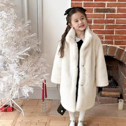 Kids' Faux Mink Winter Coat Longline Oversized Hooded Thickened Warm Fur Jacket for Big Toddler Girls Autumn Winter Kids' Faux Mink Winter Coat Longline Oversized Hooded Thickened Warm Fur Jacket for Big Toddler Girls Autumn Winter