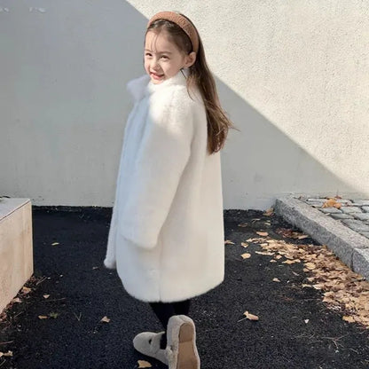 Kids' Faux Mink Winter Coat Longline Oversized Hooded Thickened Warm Fur Jacket for Big Toddler Girls Autumn Winter Kids' Faux Mink Winter Coat Longline Oversized Hooded Thickened Warm Fur Jacket for Big Toddler Girls Autumn Winter