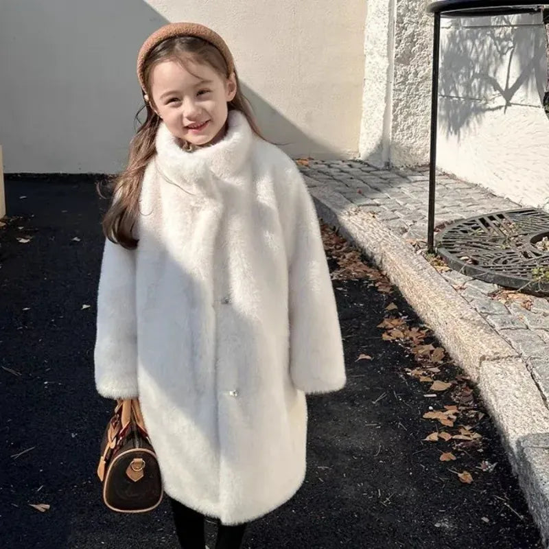 Kids' Faux Mink Winter Coat Longline Oversized Hooded Thickened Warm Fur Jacket for Big Toddler Girls Autumn Winter Kids' Faux Mink Winter Coat Longline Oversized Hooded Thickened Warm Fur Jacket for Big Toddler Girls Autumn Winter